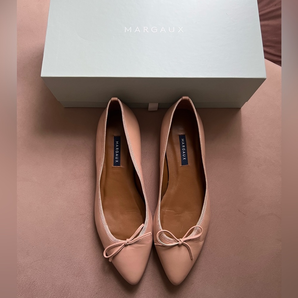 Margaux The Pointe leather ballerina flats in Rose Nappa color
